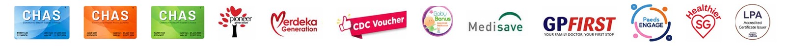Government schemes and accreditation logos accepted at Procare
